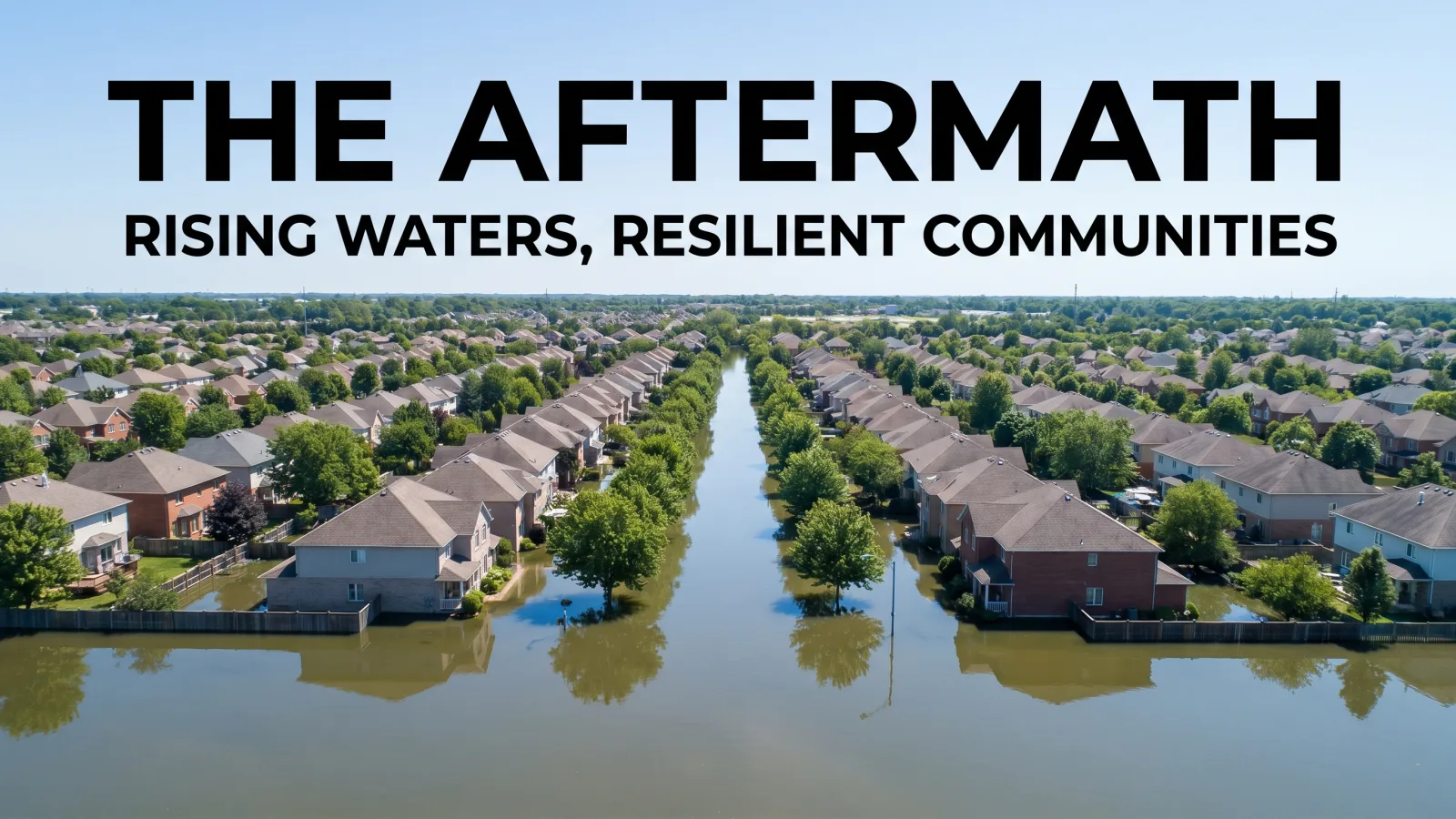 Quartier résidentiel touché par une catastrophe naturelle