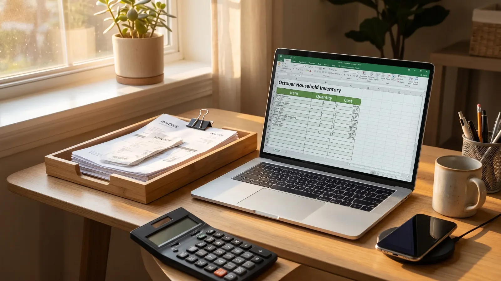 Inventaire des biens mobiliers et factures pour l'assurance habitation